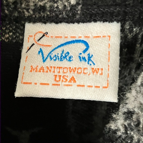 Vintage Visible Ink Wool Blend Vest, Sz. L, Black/Gray, Button Front, Pockets - Picture 5 of 8